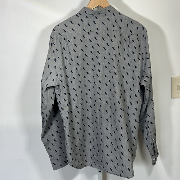 BONOBOS Men’s Standard Fit Long Sleeve Button Down Shirt Gray/Black Size Large - Picture 7 of 9